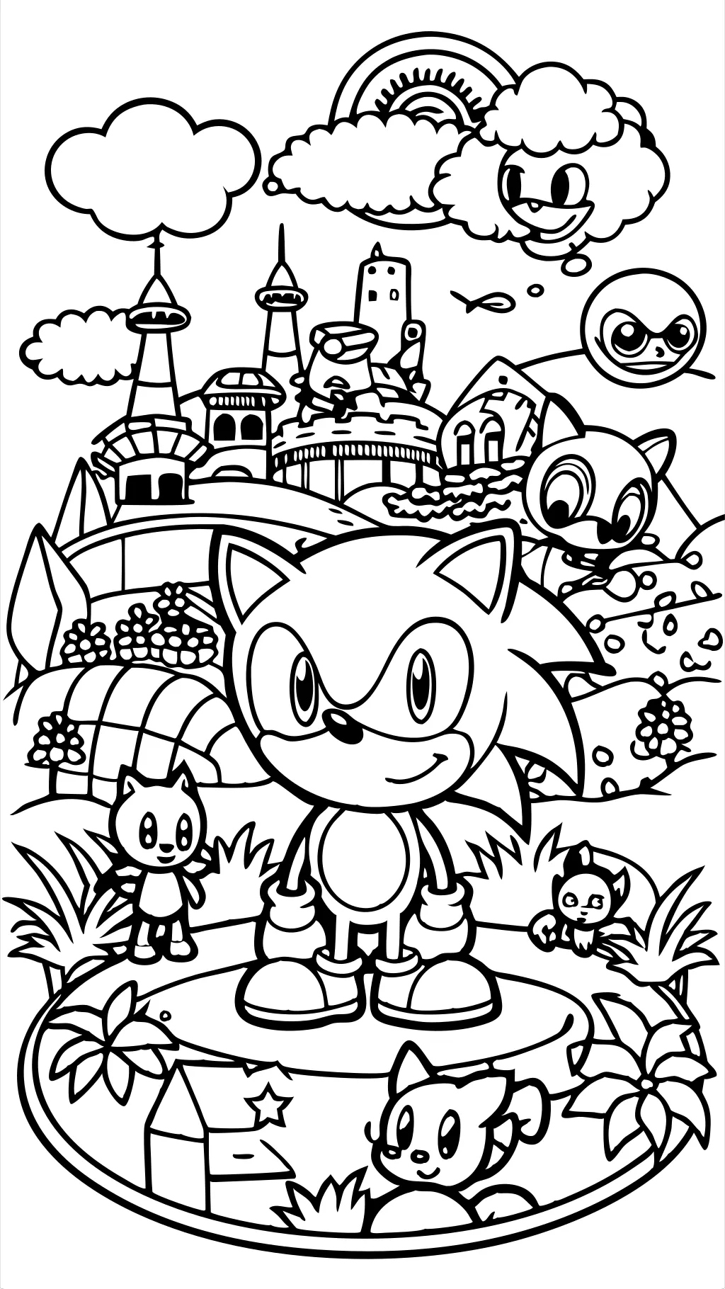 Pages para colorear de Sonic Games